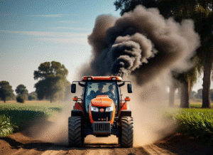 kubota blowing out smoke