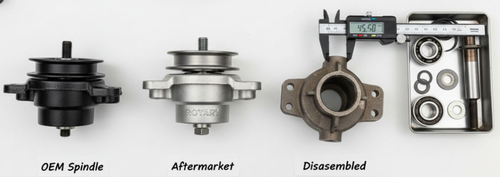 mower spindle assembly interchange