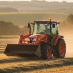 utility tractor with front loader working